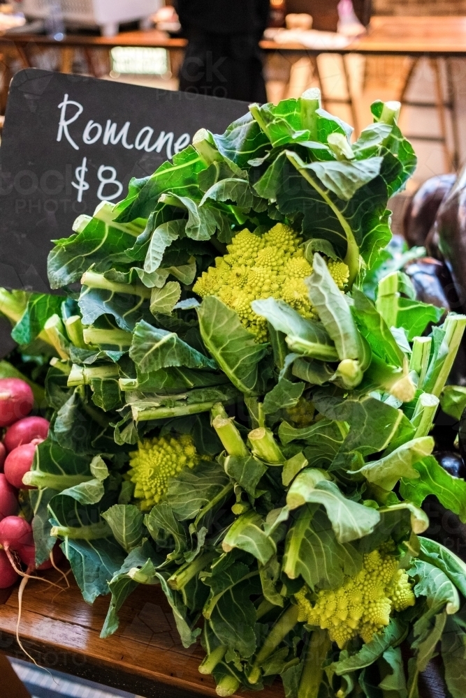 Romanesco Broccoli for sale at the markets - Australian Stock Image