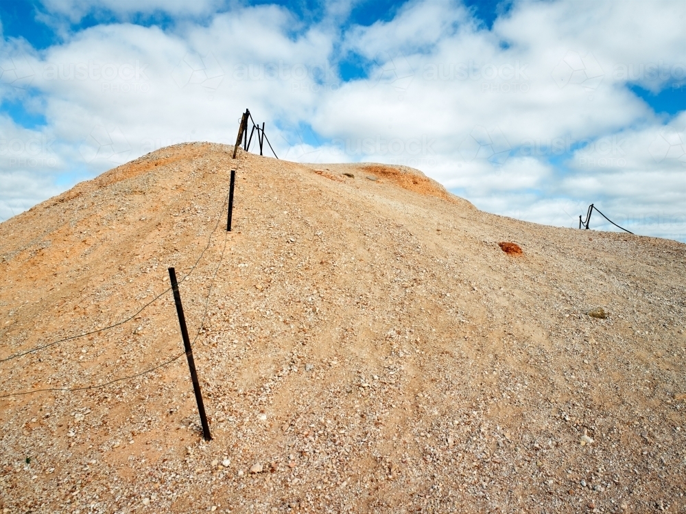 roof top and fence at Coober Pedy - Australian Stock Image