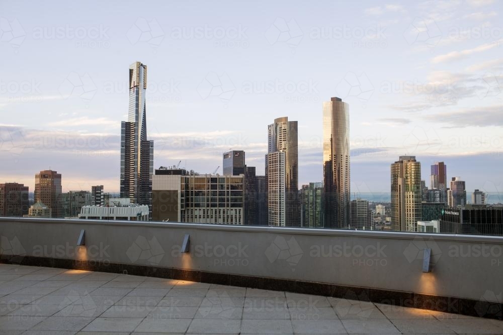 Rooftop Skyline of Melbourne - Australian Stock Image