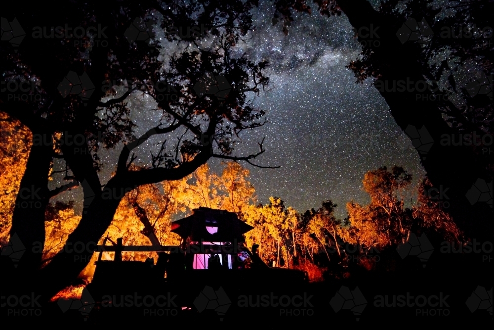 Rooftop tent camping - Australian Stock Image