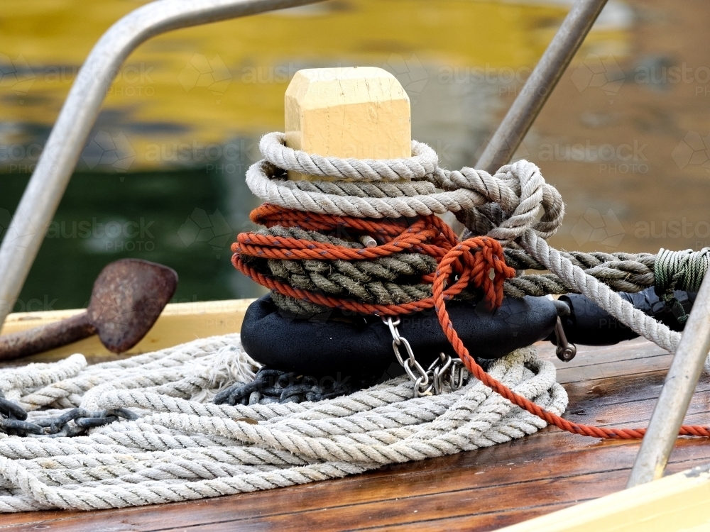 Rope on a Boat - Australian Stock Image
