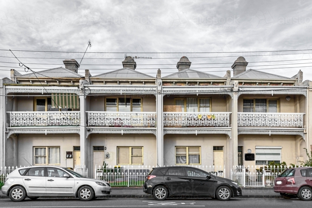 Row of melbourne terrace houses - Australian Stock Image
