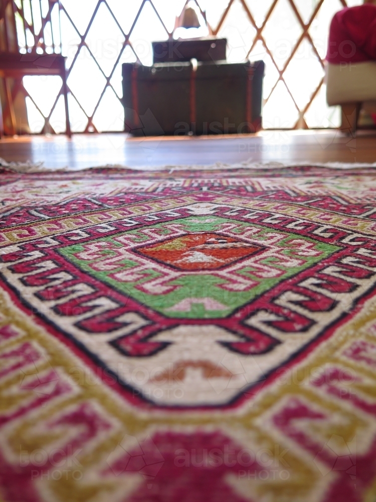 Rug on floor of home - Australian Stock Image