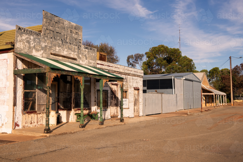 Run down old buildings in heritage country town, South Australia - Australian Stock Image