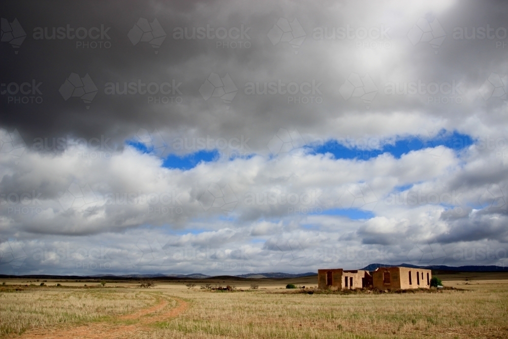 Rundown Ruins on Farmland - Australian Stock Image