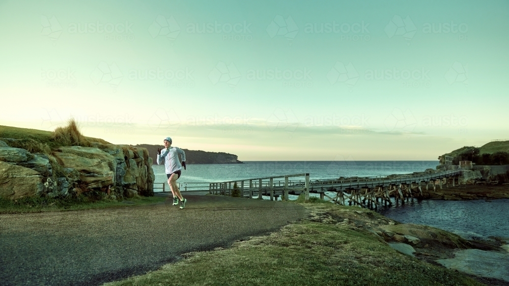 Running man in the early morning - Australian Stock Image