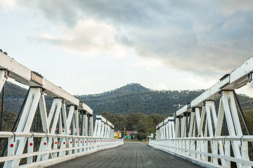 Rural bridge over creek near Bulga hills - Australian Stock Image