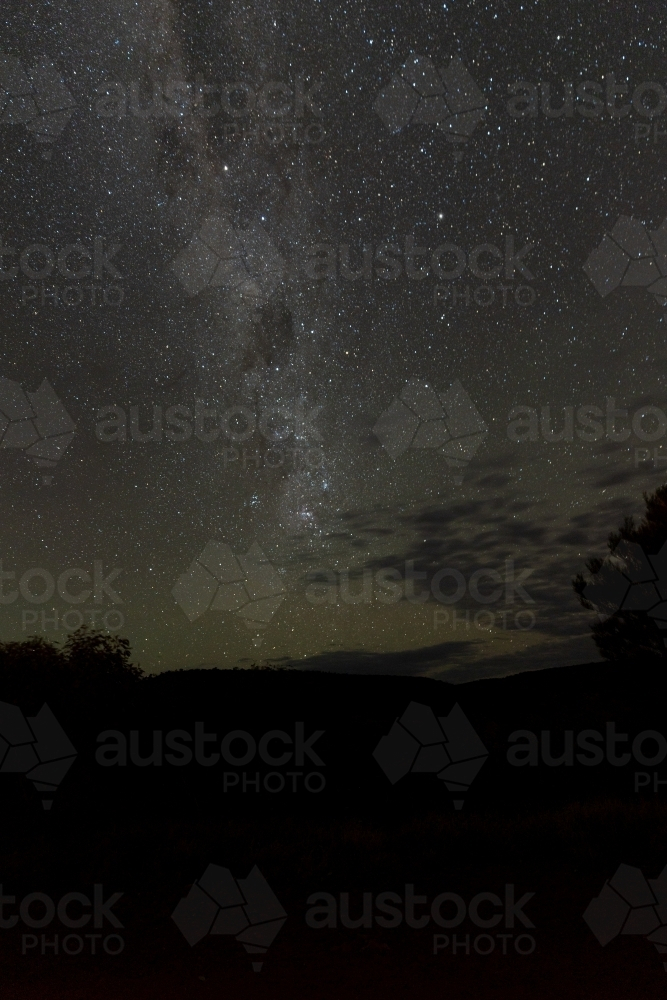 Rural horizon and night sky - Australian Stock Image