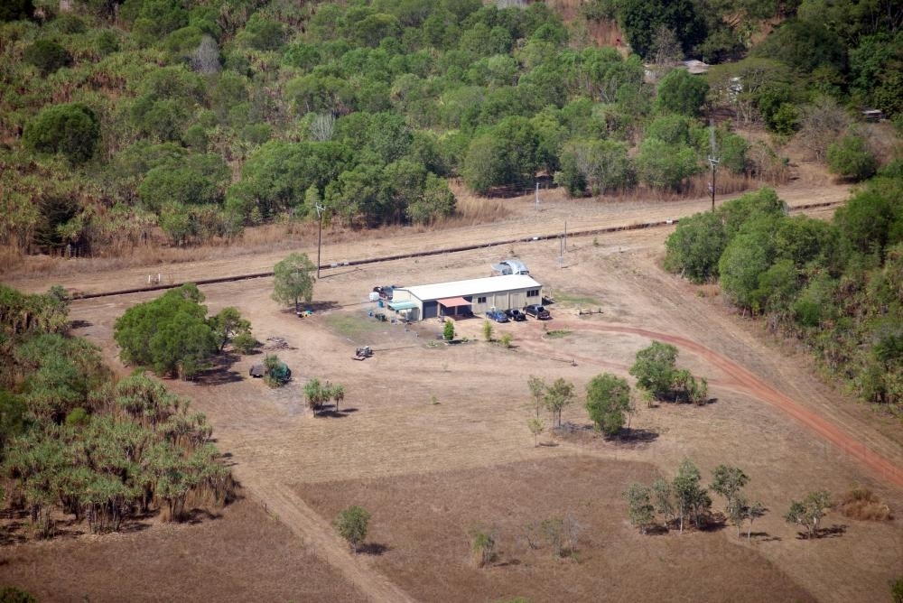 Rural house from the air - Australian Stock Image