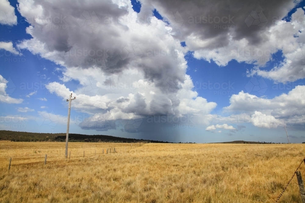Rural landscape with clouds - Australian Stock Image