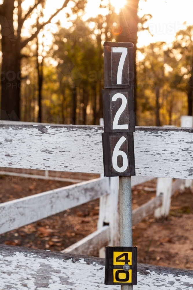 Image of Rural number posts with address 726 Rural address numbering