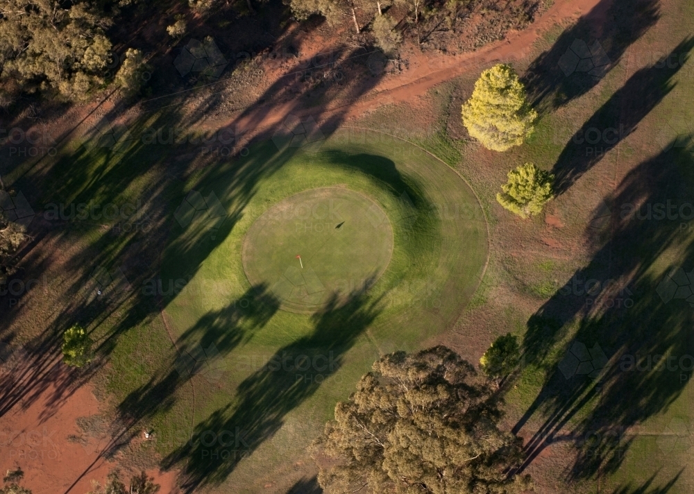 Rural Outback Aerial Landscape with Golf Green - Australian Stock Image