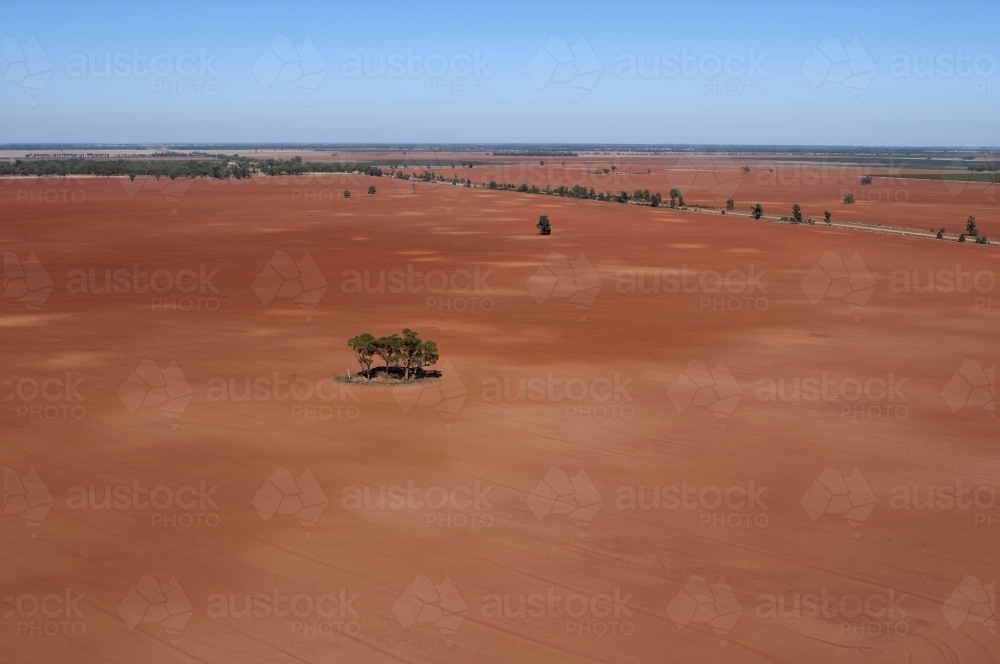 Rural Outback Aerial Landscape With Trees - Australian Stock Image