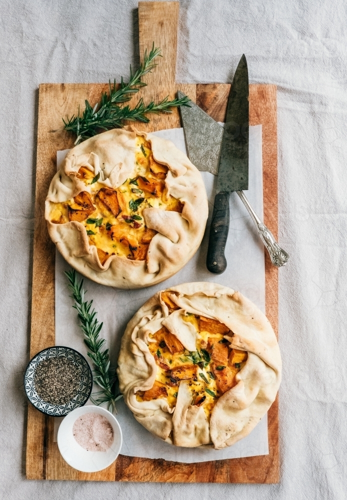 Rustic vegetable tarts - Australian Stock Image