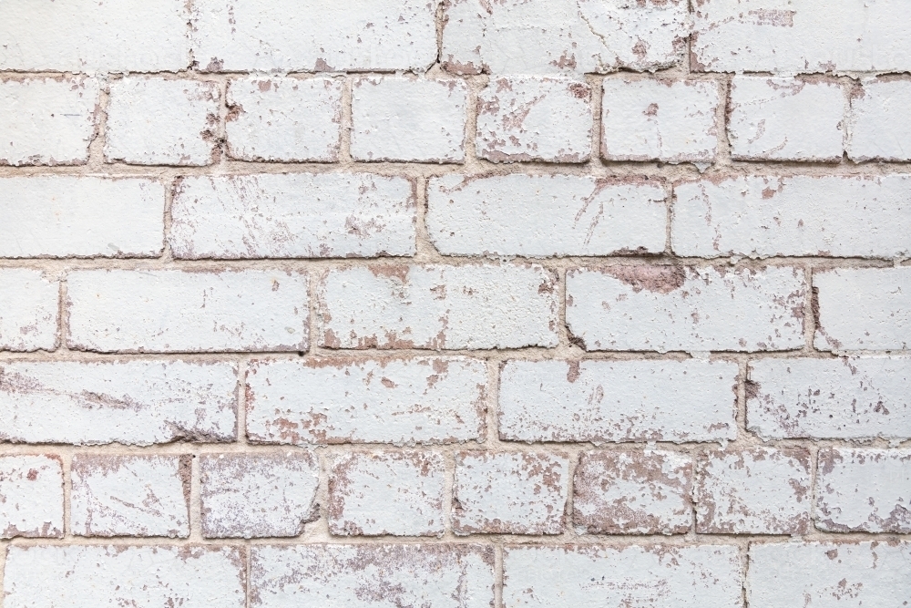 Rustic white brick wall background - Australian Stock Image