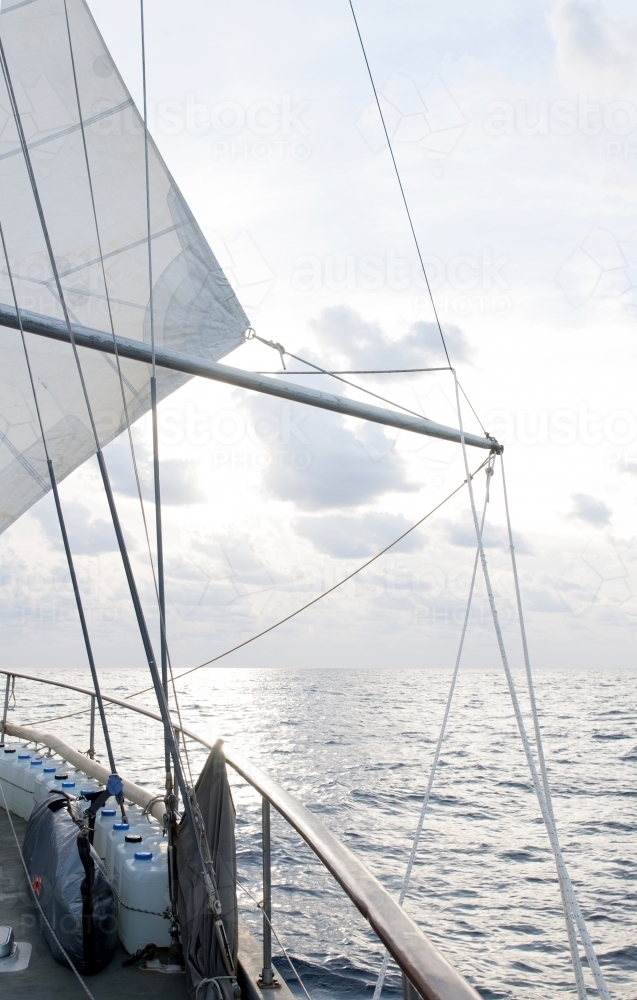 Sailing boat on the water close up - Australian Stock Image
