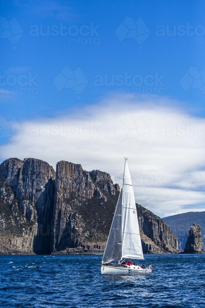 Sailing by Seacliffs - Australian Stock Image