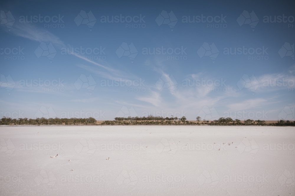Salt lake in the Eastern Wheatbelt in Western Australia - Australian Stock Image
