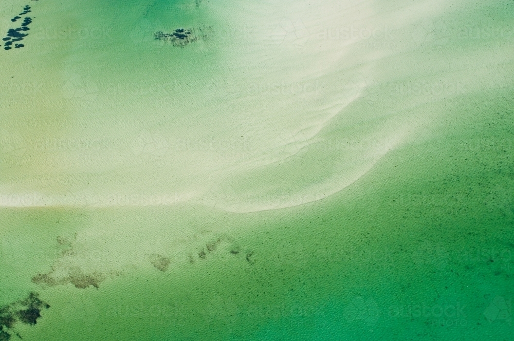 Sand bar from above - Australian Stock Image