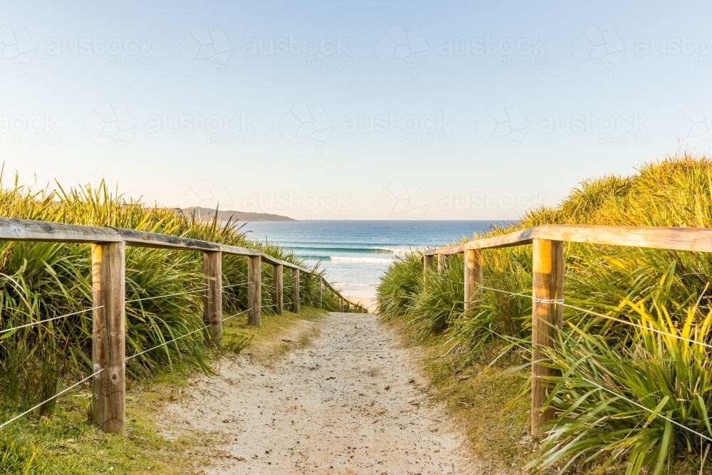 Image of Sandy path leading down to the beach - Austockphoto