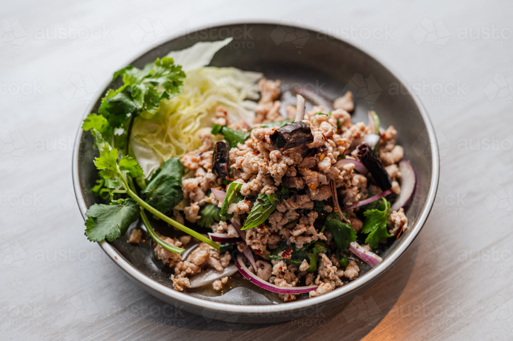 Savoury minced meat dish features a blend of herbs and spices - Australian Stock Image