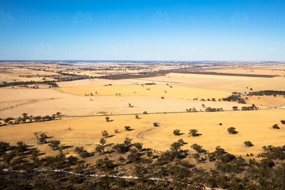 Scenic view across the Wimmera area of Western Victoria - Australian Stock Image