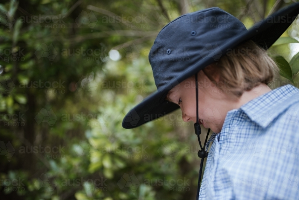 School girl in a hat - Australian Stock Image