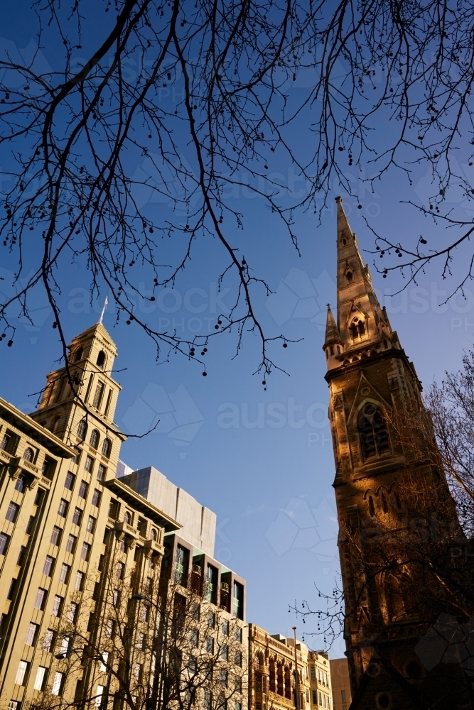 Scot's Church on Corner of Russell and Collins St, Melbourne - Australian Stock Image