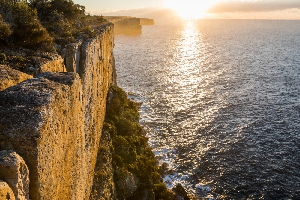 sea cliffs at sunrise - Australian Stock Image