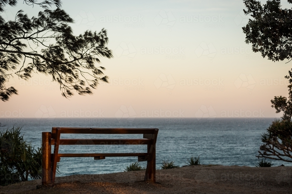 Seat by the Ocean - Australian Stock Image