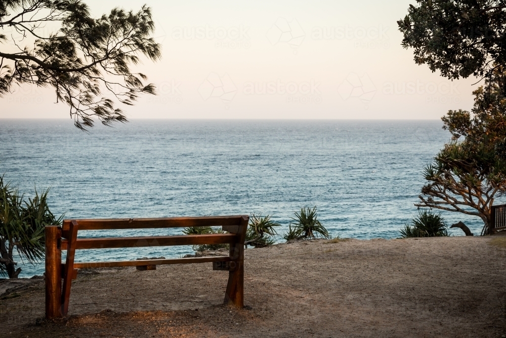 Seat by the ocean - Australian Stock Image