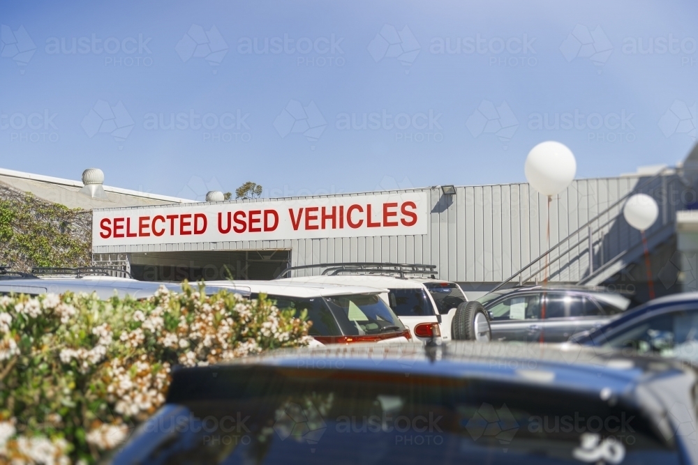 Image of Selected used vehicles for sale in car dealership Austockphoto