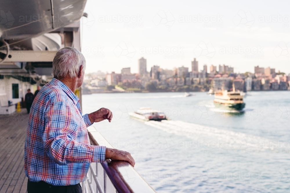 senior couple on sydney harbour - Australian Stock Image
