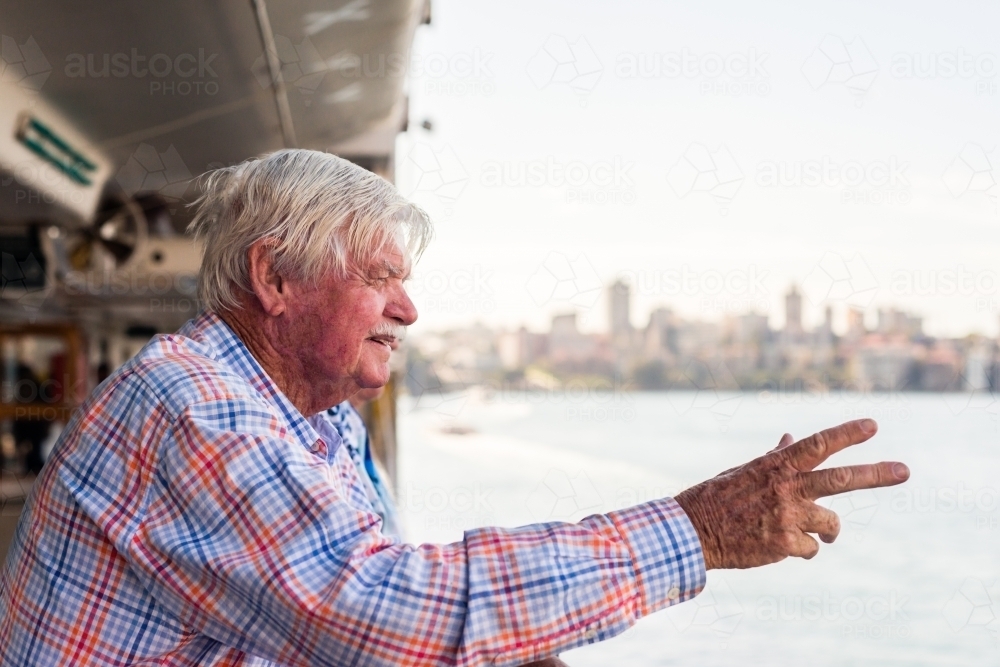senior man departing on a cruise - Australian Stock Image