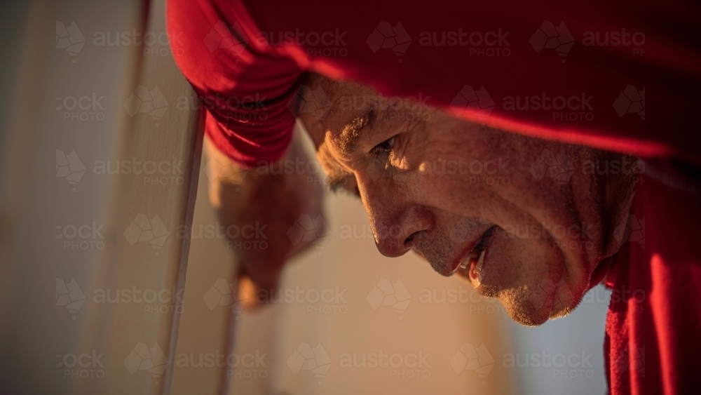 Senior Mature Runner in the morning - Australian Stock Image