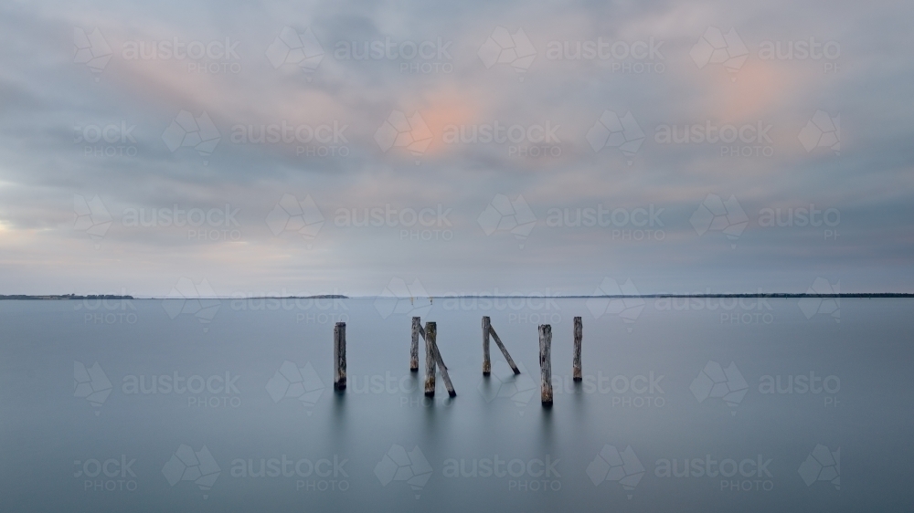 Serene image of disused pier at Stony point - Australian Stock Image