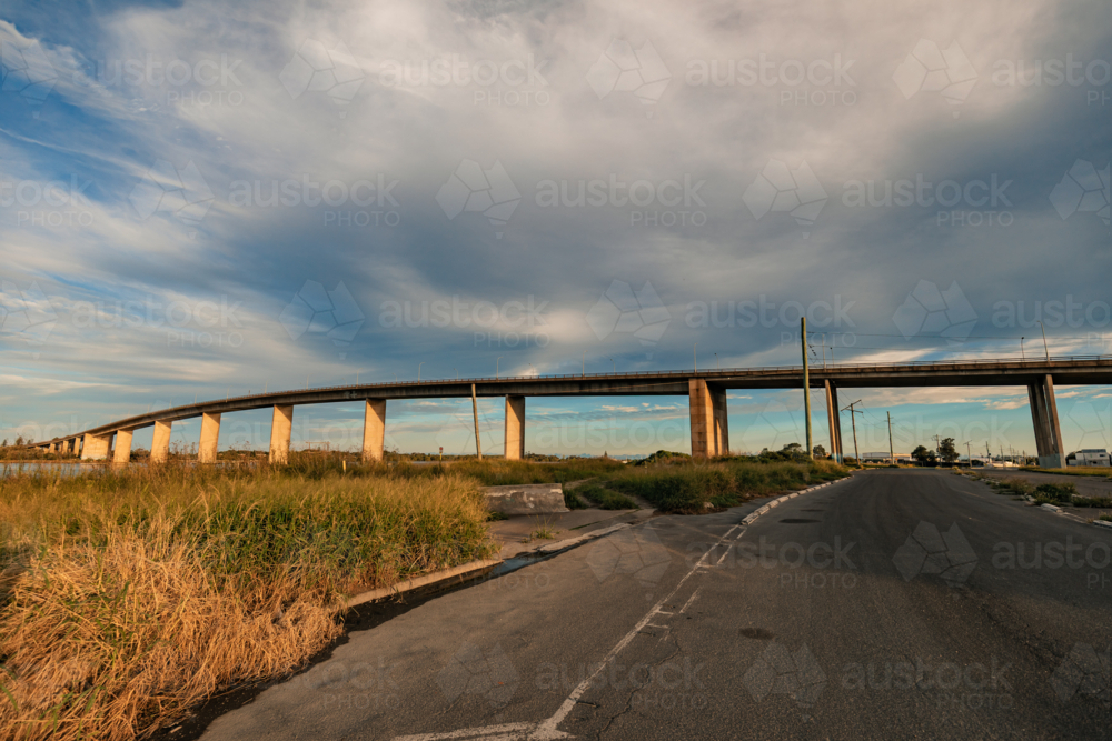 Service Rad Image of Service road leading under western end of Stockton Bridge in ...