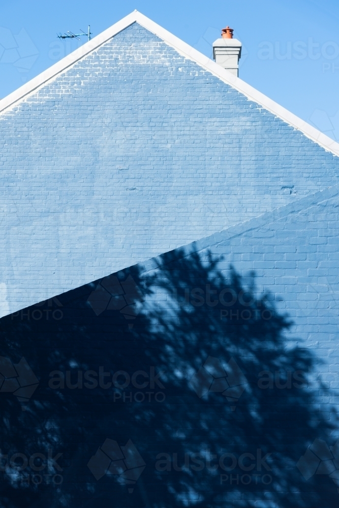 shades of blue on a house wall - Australian Stock Image