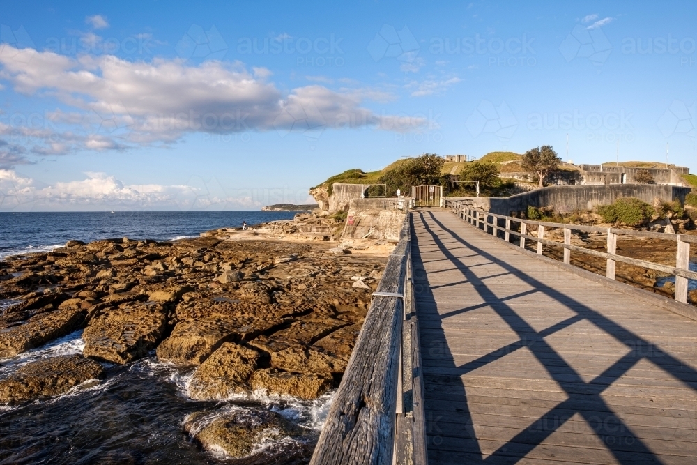 Shadows on the Bridge to Bare Island - Australian Stock Image