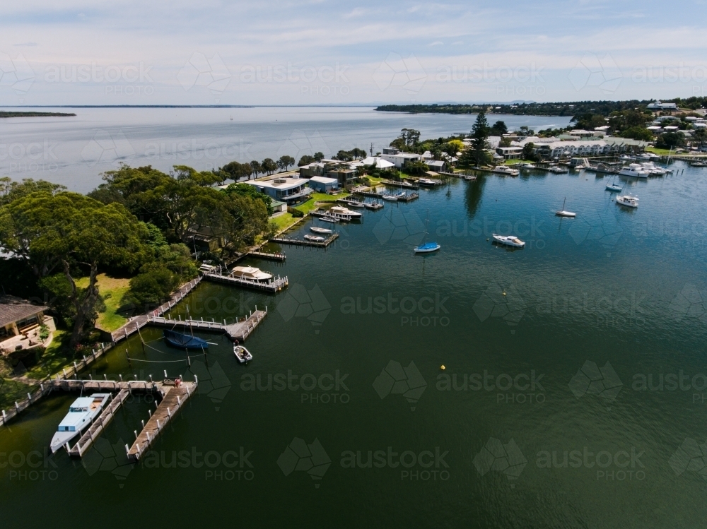 Shaving Point, Metung from the Sky - Australian Stock Image