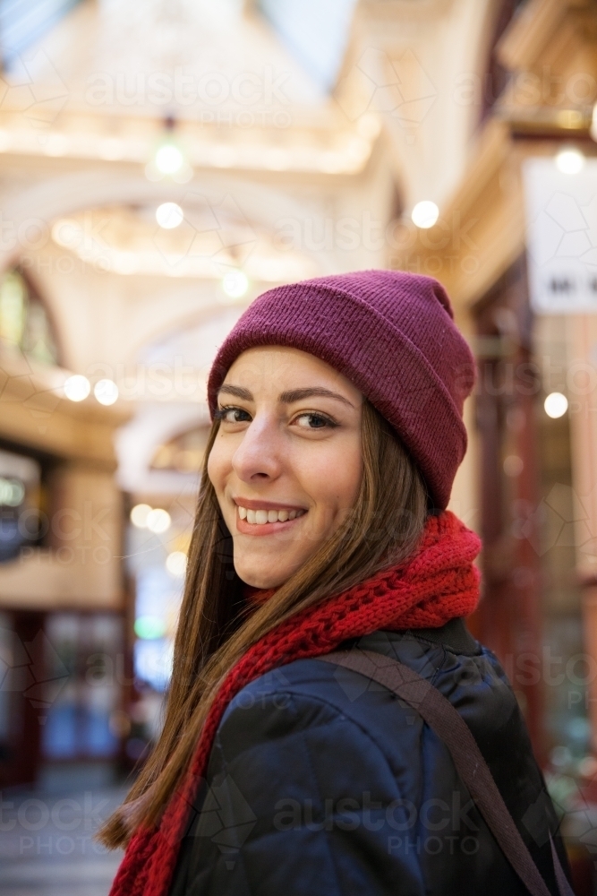 Shopping in the Arcade - Australian Stock Image