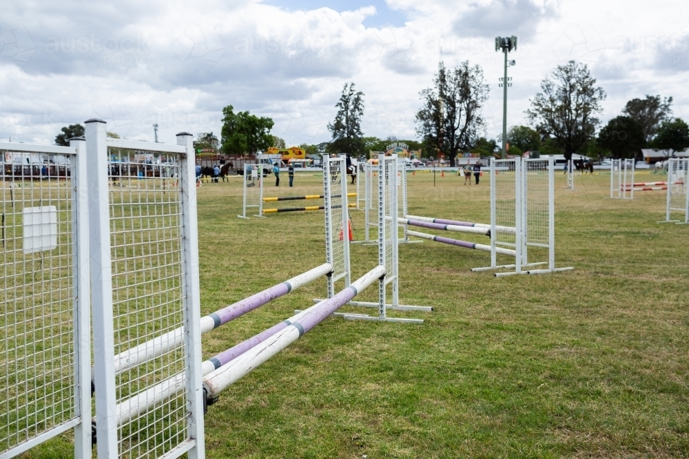 show jumping arena at local country agricultural show - Australian Stock Image