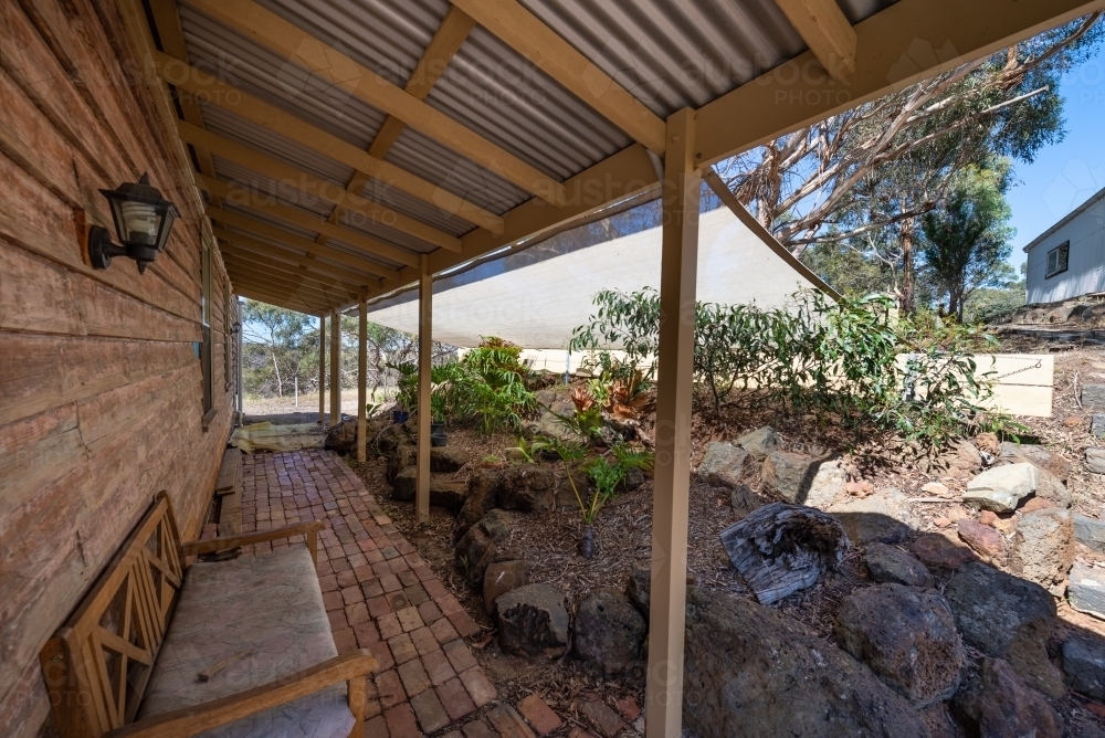 Side verandah of Victorian home - Australian Stock Image