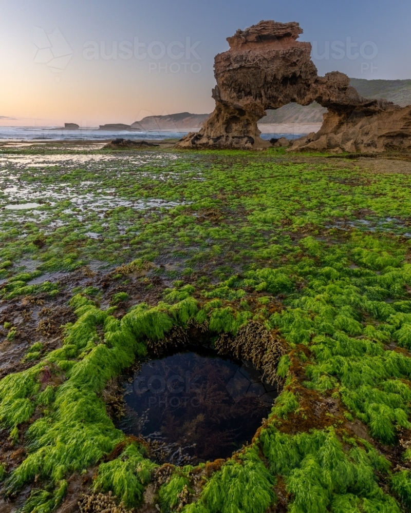 Sierra Nevada Rocks at dusk in Portsea - Australian Stock Image