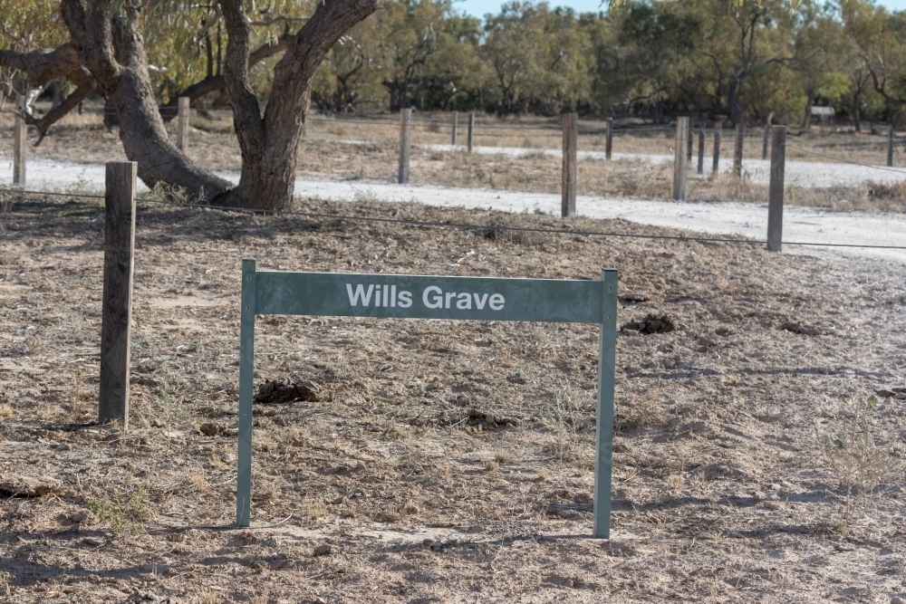 Sign of Wills Grave - Australian Stock Image