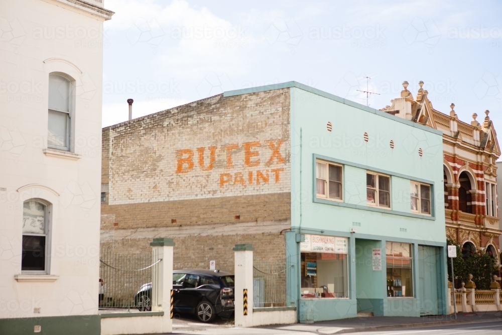 Sign Writing Paint Shop - Australian Stock Image