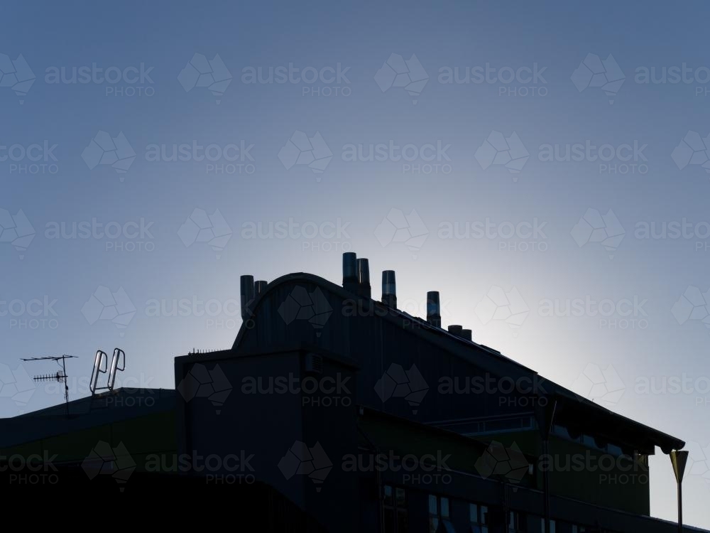 Silhouette of the School of Rural Medicine at the University of New England - Australian Stock Image