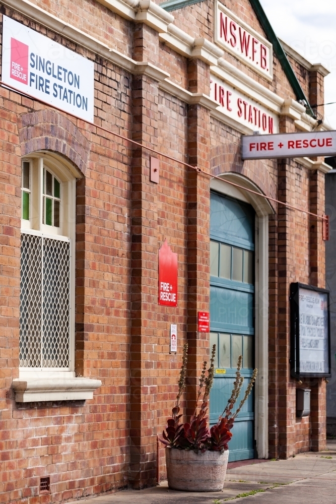 Singleton fire and rescue brigade fire station building - Australian Stock Image