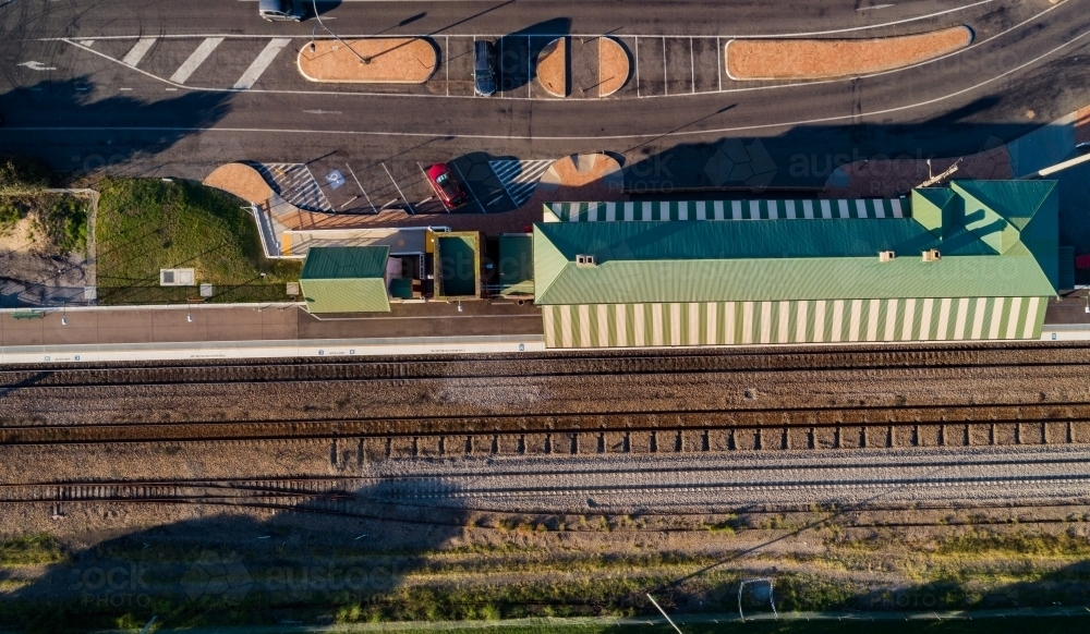 Singleton train station building in country town - Australian Stock Image