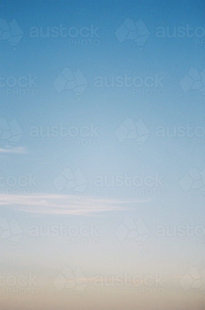 Sky Gradation From Blue to Orange - Australian Stock Image